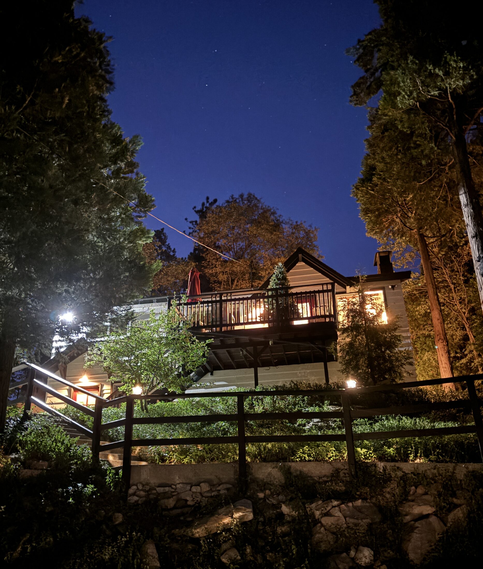 Front of house in the evening